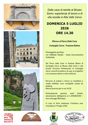 Passeggiata guidata con racconti di pietra e di cave, di scalpellini
e di avventure dentro e oltre la Bürsch. Domenica 5 luglio 2026.
